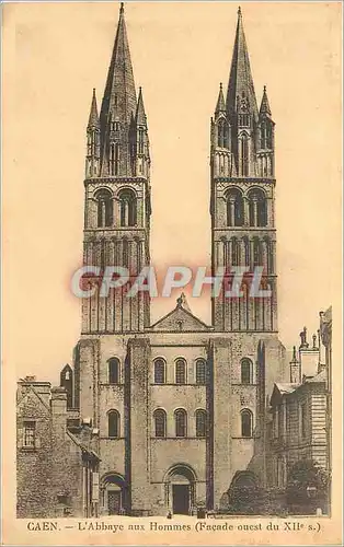 Cartes postales Caen L'Abbaye aux Hommes (Facade Ouest du XIIe S)