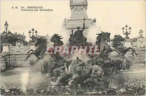 Cartes postales Bordeaux Fontaine des Girondins