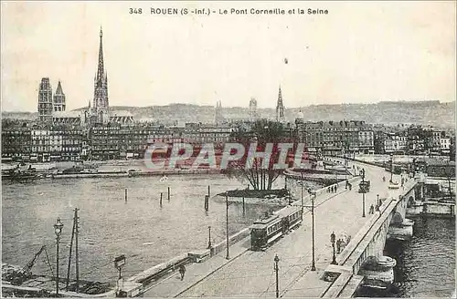 Cartes postales Rouen (S Inf) Le Pont Corneille et la Seine Tramway