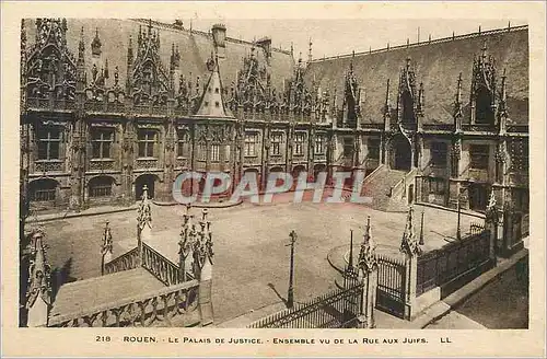 Ansichtskarte AK Rouen Le Palais de Justice Ensemble vu de la Rue aux Juifs Judaica