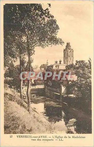 Cartes postales Verneuil sur Avre L'Eglise de la Madeleine vue des Remparts