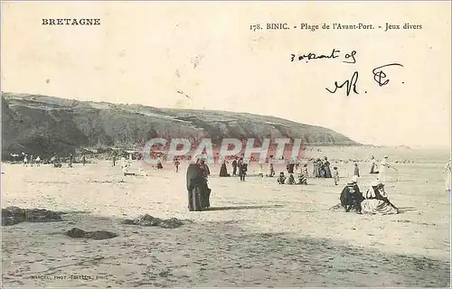 Cartes postales Binic Bretagne Plage de l'Avant Port Jeux Divers