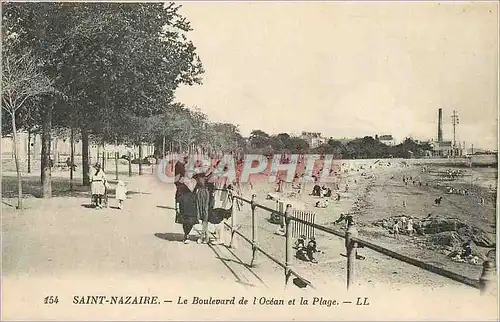 Cartes postales Saint Nazaire Le Boulevard de l'Ocean et la Plage