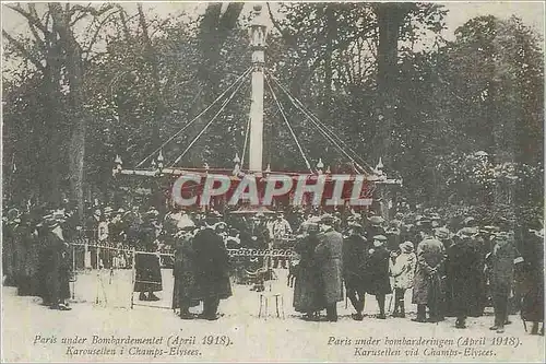 REPRO Paris under Bombardementet (April 1918) Karousellen i Champs Elysees Militaria