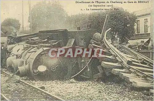 REPRO Deraillement de l'Expresse de Cherbourg en Gare de Bernay (10 Septembre 1910) Train