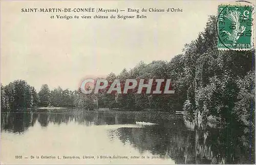 Ansichtskarte AK Saint Martin de Connee Mayenne Etang du Chateau d Orthe et Vestiges du vieux chateau du Seignor