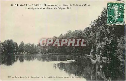 Cartes postales Saint Martin de Connee Mayenne Etang du Chateau d Orthe et Vestiges du vieux chateau du Seignor