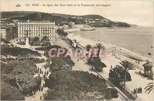 Cartes postales Nice Le Quai des Etats Unis et la Promenade des Anglais