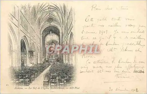 Ansichtskarte AK Alencon La Nef de Eglise Notre Dame (carte 1900)