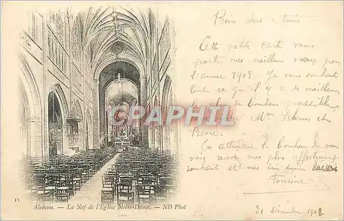 Cartes postales Alencon La Nef de Eglise Notre Dame (carte 1900)