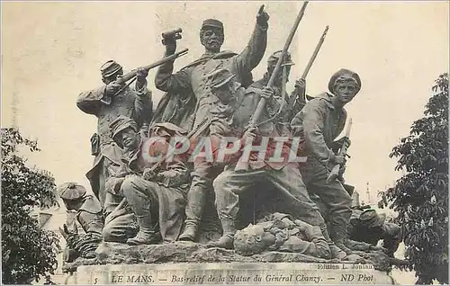 Cartes postales Le Mans Bas relief de la Statue du General Chanzy Militaria