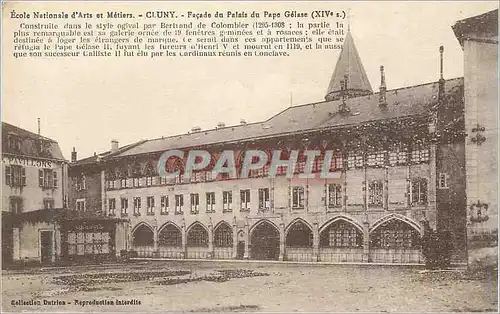 Ansichtskarte AK Ecole National d Arts et Metiers Cluny Facade du Palais du Pope Gelase xiv s