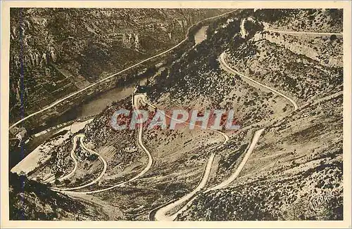 Cartes postales Gorges du Tarn Les lacets de la Route dela Malene au Causse Mejean