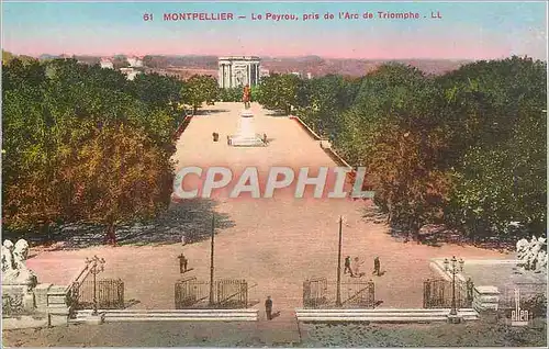 Cartes postales Montpellier Le Peyrou pris de l Arc de Triomphe