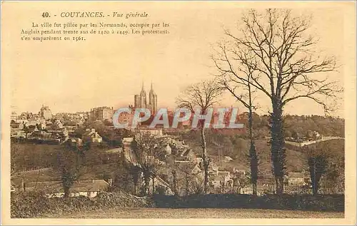 Cartes postales Coutances Vue generale La ville fut pillee par les Normands