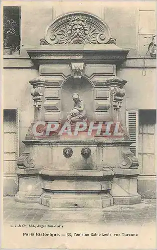 Cartes postales Paris Historique Fontaine Saint Louis rue Turenne