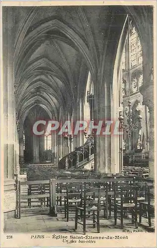 Cartes postales Paris Eglise Saint Etienne du Mont Un des bas cotes