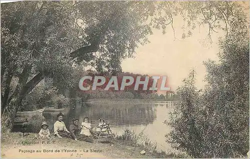 Cartes postales Paysage au Bord de l Yonne La Sieste Enfants