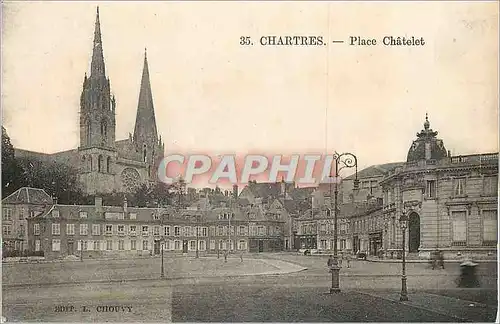 Ansichtskarte AK Chartres Place Chatelet