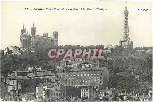 Ansichtskarte AK Lyon Notre Dame de Fourviere et la Tour Metallique