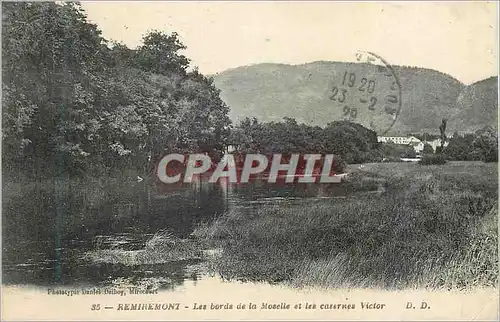 Cartes postales Remiremont Les bords de la Moselle et les casernes Victor