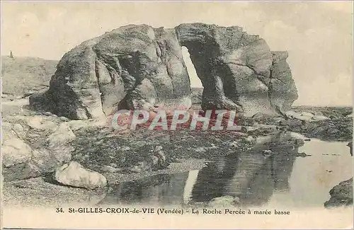 Cartes postales St Gilles Croix de Vie Vendee La Roche Percee a maree basse