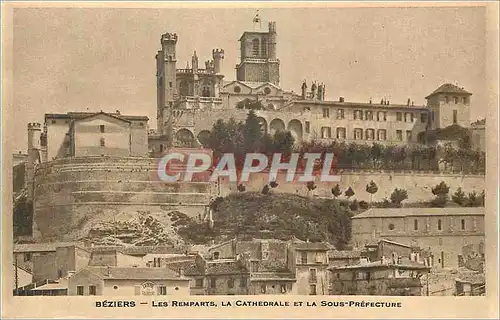 Ansichtskarte AK Beziers Les Remparts La Cathedrale et la Sous Prefecture