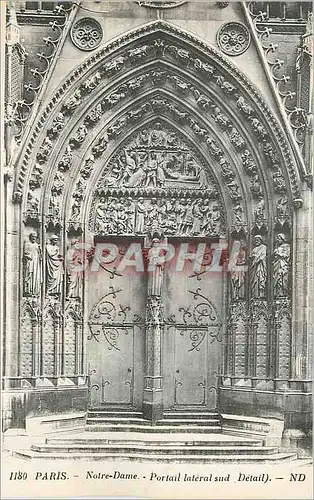 Cartes postales Paris Notre Dame Portail lateral sud detail