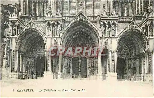 Cartes postales Chartres La Cathedrale Portail Sud