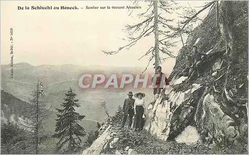 Ansichtskarte AK De la Schlucht au Honeck Sentier sur le versant Alsacien (animee)