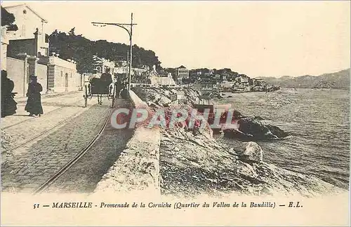 Cartes postales Marseille Promenade de la Corniche Quartier du Vallon de la Baudille