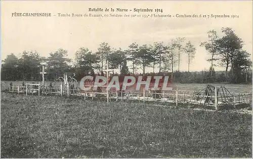 Ansichtskarte AK Batalle de Marne Septembre 1914 Fere Champenoise Tombe Route de Bannes Soldiers des d Infanterie