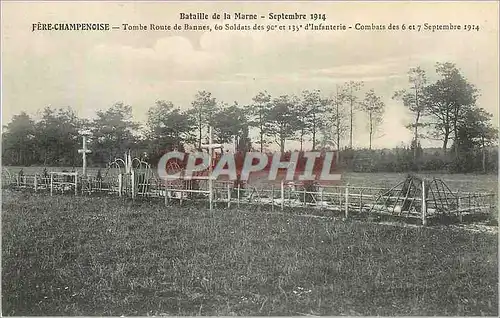 Ansichtskarte AK Batalle de Marne Septembre 1914 Fere Champenoise Tombe Route de Bannes Soldiers des d Infanterie