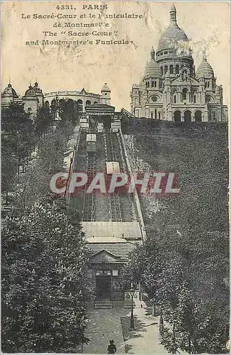 Cartes postales Paris Le Sacre Coeur et le Funiculaire de Montmanthe