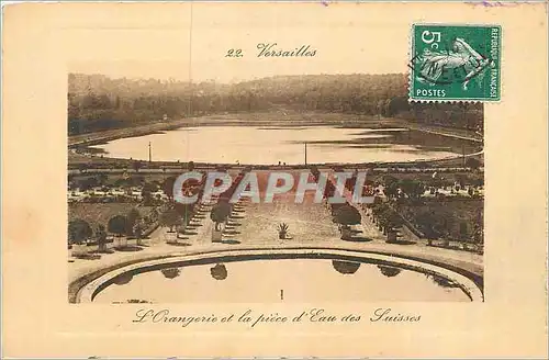 Cartes postales Versailles L'orangerie et la piece d'eau des Suisses