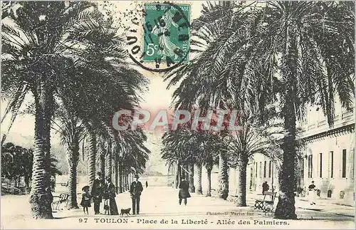 Cartes postales Toulon Place de la Libente Allee des Palmiers