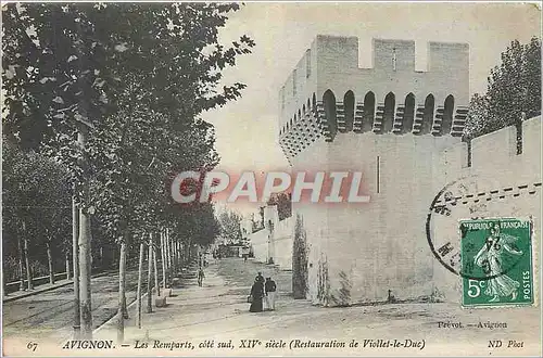 Ansichtskarte AK Avignon Les Remparts cote sud xiv Restaurations de Violet de Duc