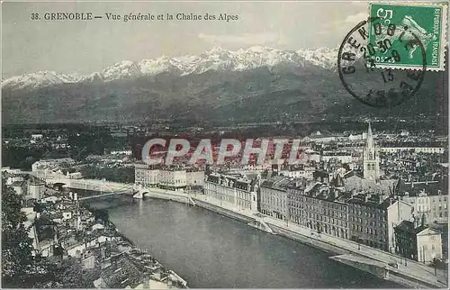 Ansichtskarte AK Grenoble Vue generale et la Chaine des Alpes