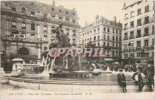 Ansichtskarte AK Lyon Place des Terreaux La Fontaine Bartholdi