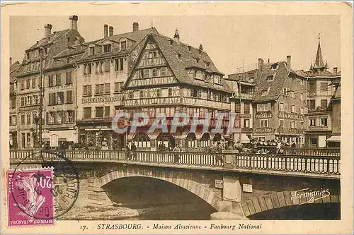 Ansichtskarte AK Strasbourg Maison Alsacienne Faubourg National