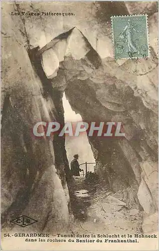 Cartes postales Les Vosges Pittoresque Gerardmer Tunner entre la Schlucht et le Hohneck dans les rochers du Sent