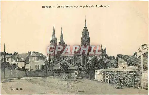 Ansichtskarte AK Bayeux La Cathedrale vue prise du Boulevard