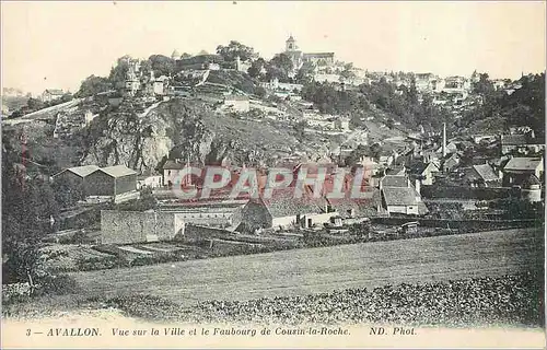 Cartes postales Avallon Vue sur la Ville et le Faubourg de Cousin la Roche