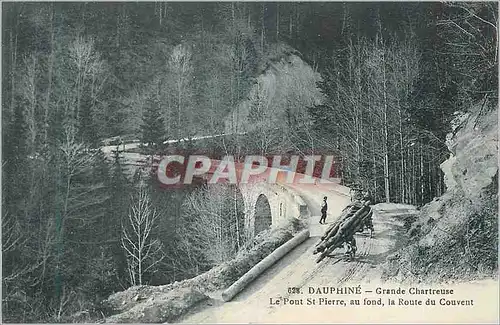Cartes postales Dauphine Grande Chartreuse Le Pont St Pierre au fond la Route du Couvent