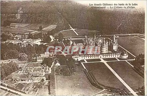 Ansichtskarte AK Les Grands Chateaux des bords de la Loire Chambord Le Chateau vu d avion