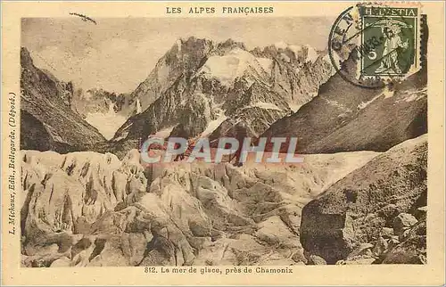 Ansichtskarte AK Les Alpes Francaises La Mer de glace pres de Chamonix Alpinisme