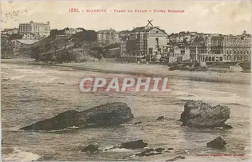 Ansichtskarte AK Biarritz Plage du Palais Hotel Miramar