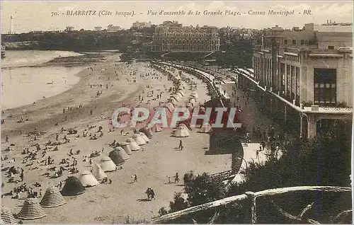 Cartes postales Biarritz Cote Basque Vue d ensemble de la Grande Plage Casino Municipal