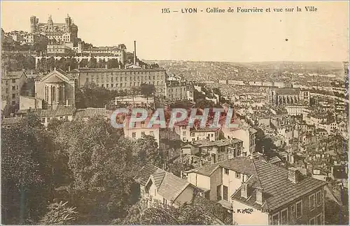 Cartes postales Lyon Colline de Fourviere et vue sur la Ville