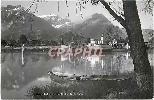 Cartes postales moderne Interlaken Schiff im Aare Kanal Bateau